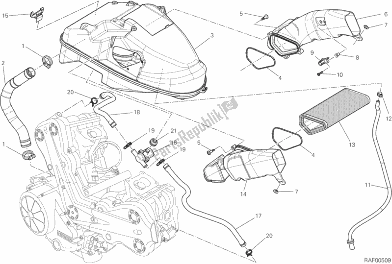 Tutte le parti per il Presa del Ducati Diavel FL USA 1200 2016